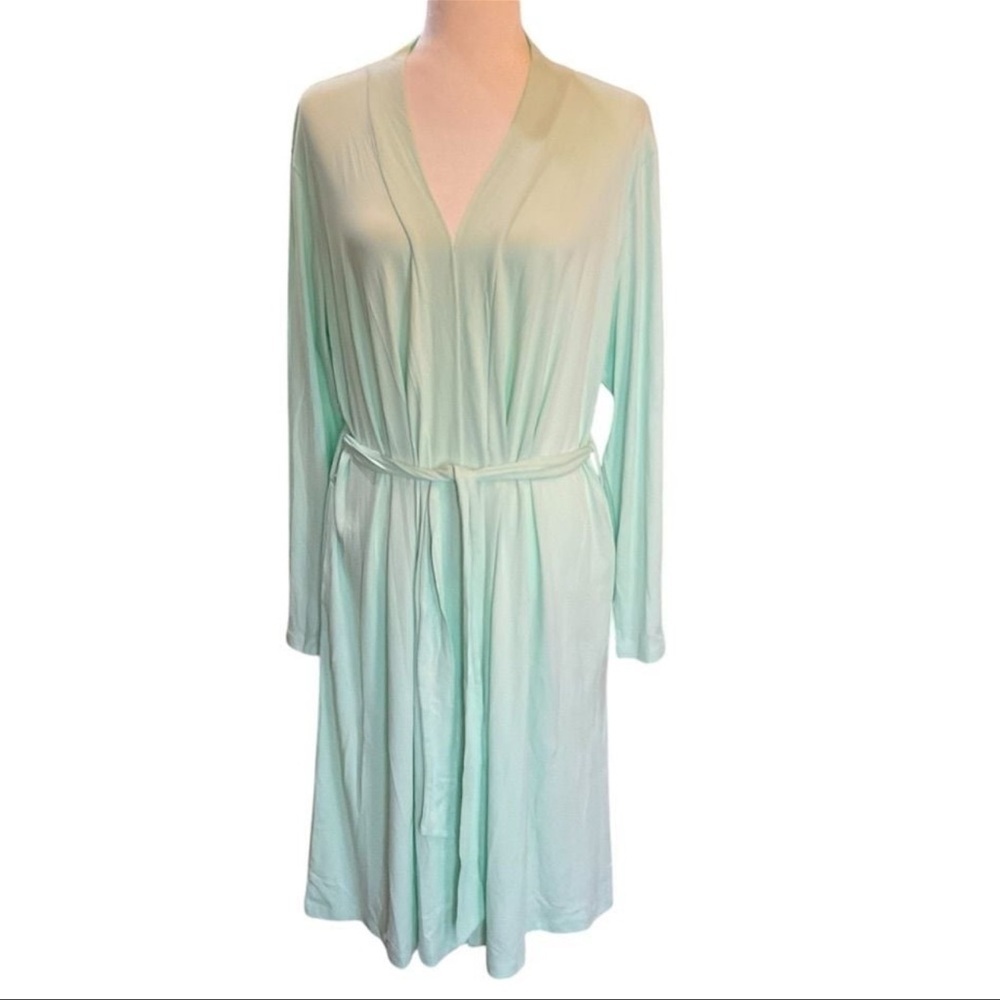 Ekouaer Women's Lightweight Seafoam Green/Blue Tie Robe Size M NWT!